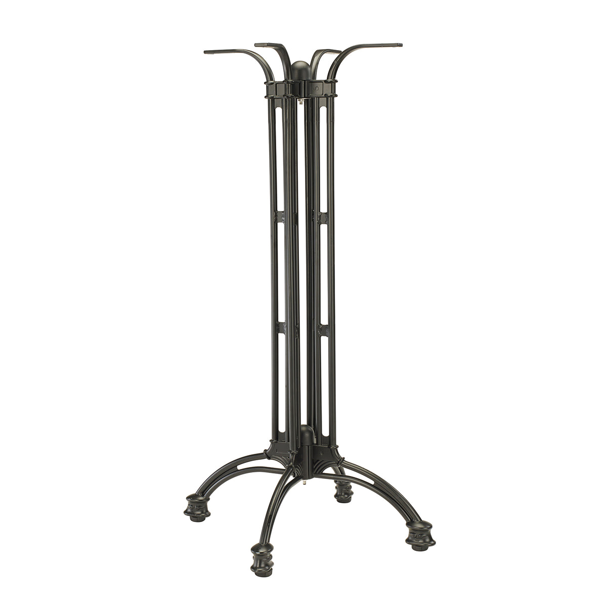 G & A CHA2424 Bar Height Cast Aluminum Table Base, 24x24 Spread, Black Powder Coat Finish