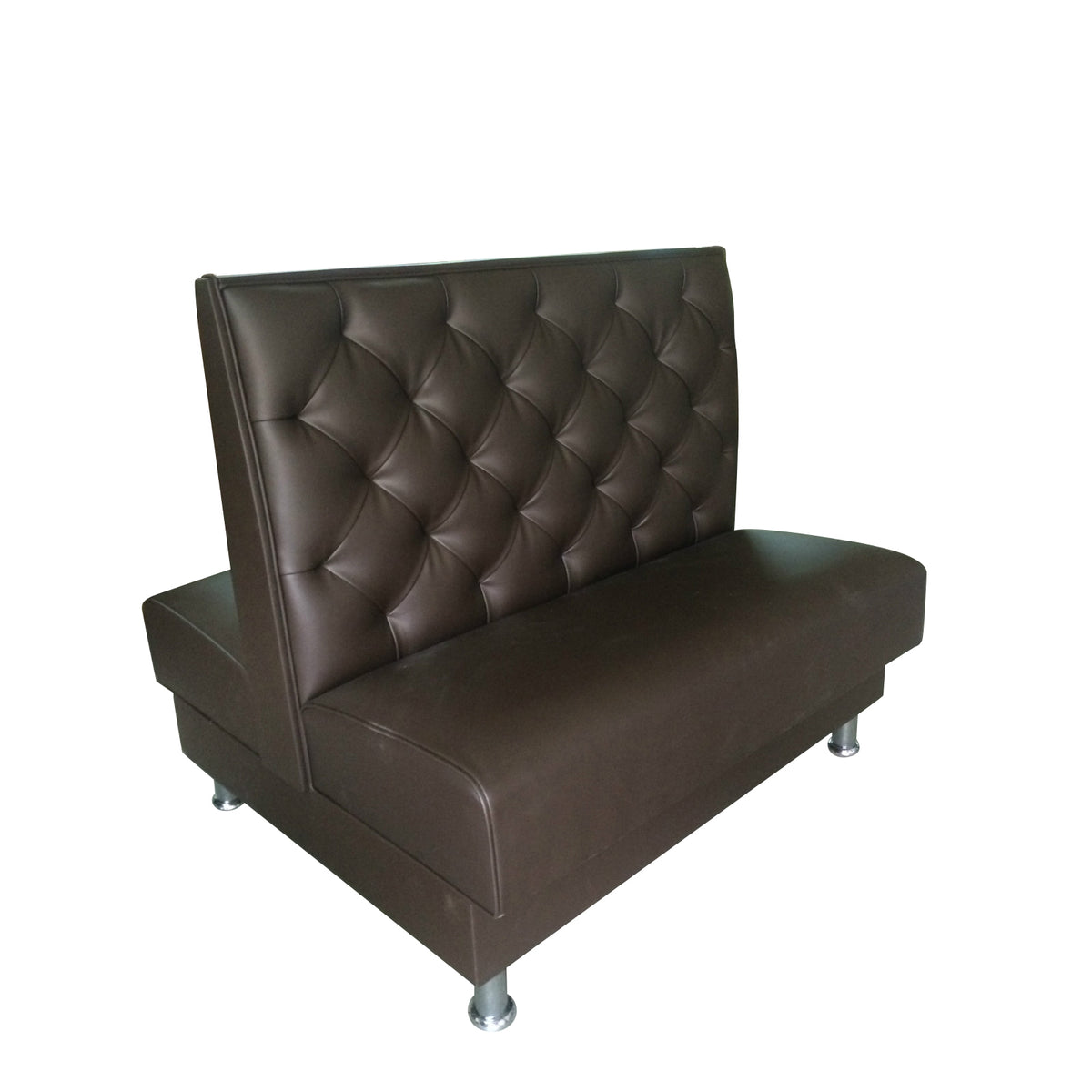 G & A DIAMOND TUFTED-D-48 Double Booth, 48"H, Upholstered Diamond Tufted Back, Removable Seat, Solid Wood Frame