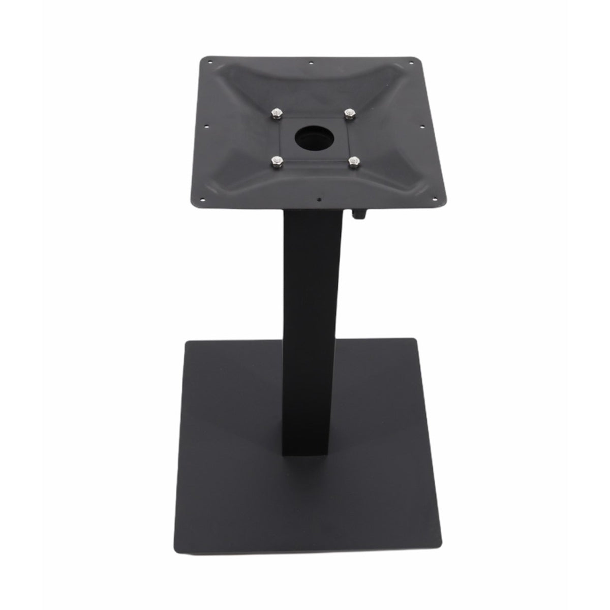 G & A GB1818UMB GB Series 18x18 Dining Height Steel Table Base, Black Powder Coat, 2-1/4 dia. Column, Umbrella Hole