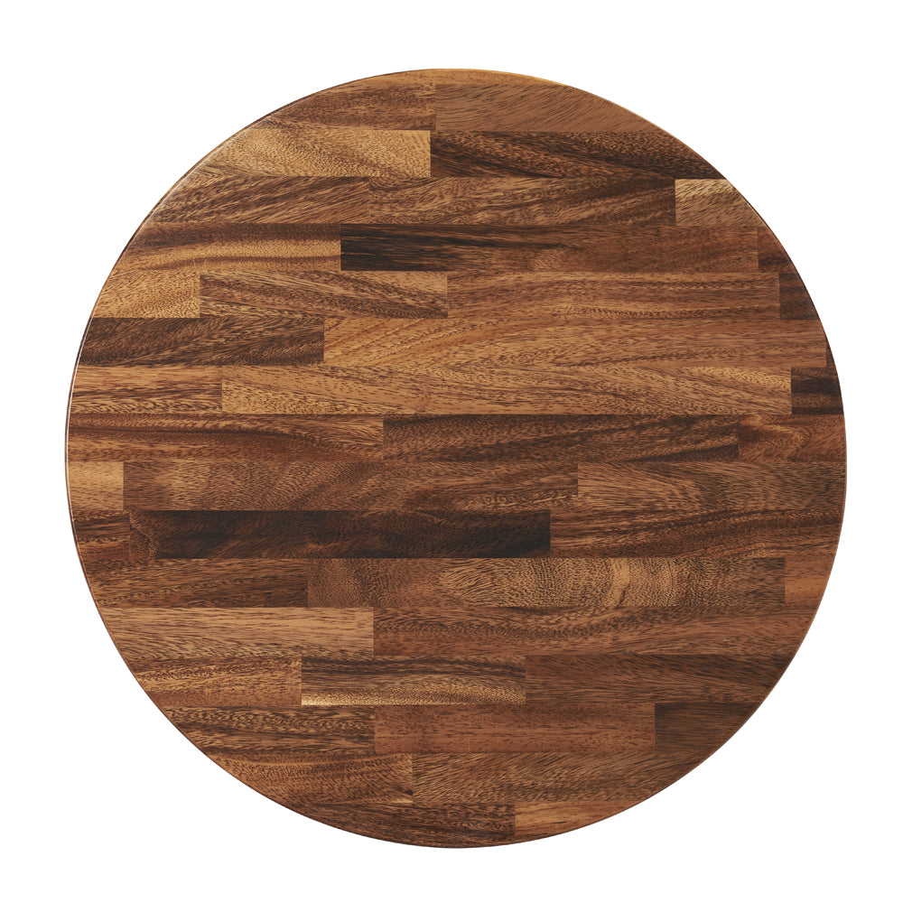 G & A HS51 Round Saman Hardwood Table Top, 51" Diameter, 1-1/2" Thick, Exotic Walnut UV Finish, Quickship