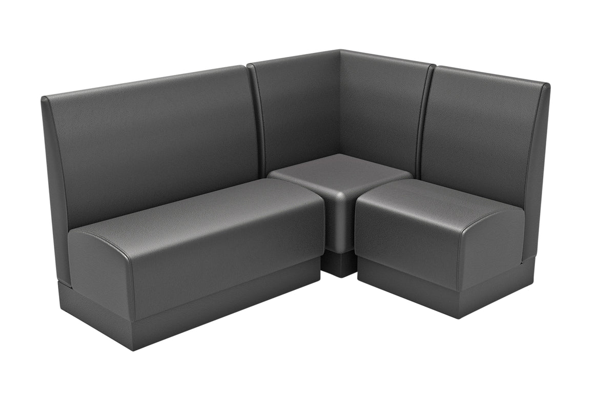 G & A QSM-C Modular Corner Booth, 30"W x 26"D x 42"H, Upholstered Vinyl, Plain Back