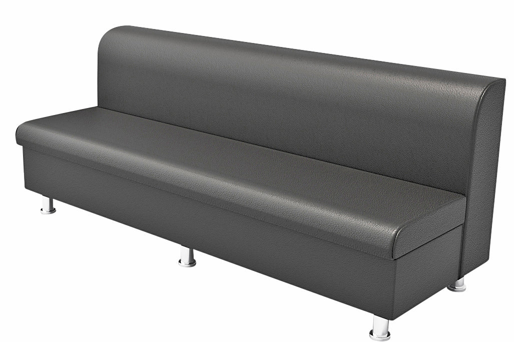 G & A QSU-S3-SYMPHONY Single Restaurant Booth, 72"W x 25"D x 29"H, Symphony Vinyl Upholstered Bench with Wood Frame Finish