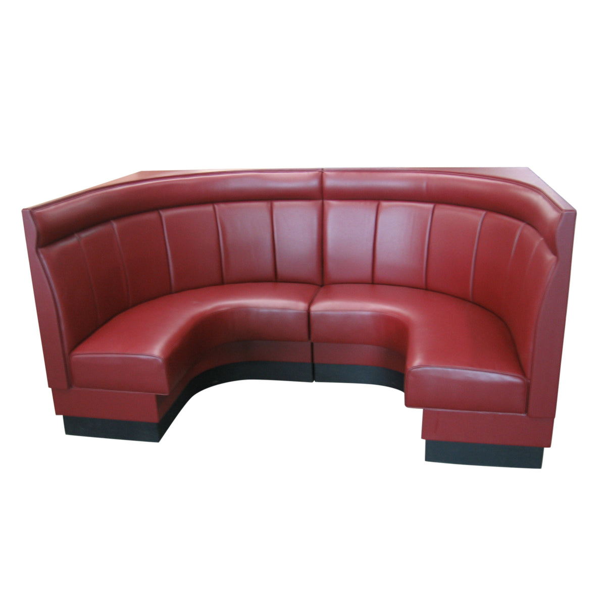 G & A VERTICAL-1/2-42 Upholstered 1/2 Circle Channel Back Booth, 42H, Solid Wood Frame, COM/Esprit Vinyl, Priced per Foot