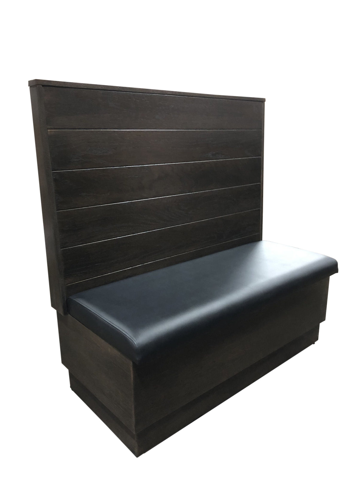 G & A WOODROW-3/4-42 3/4 Circle Bead Board Back Upholstered Corner Booth, 42H, Wood Frame, COM/Esprit Vinyl, Sold per Foot
