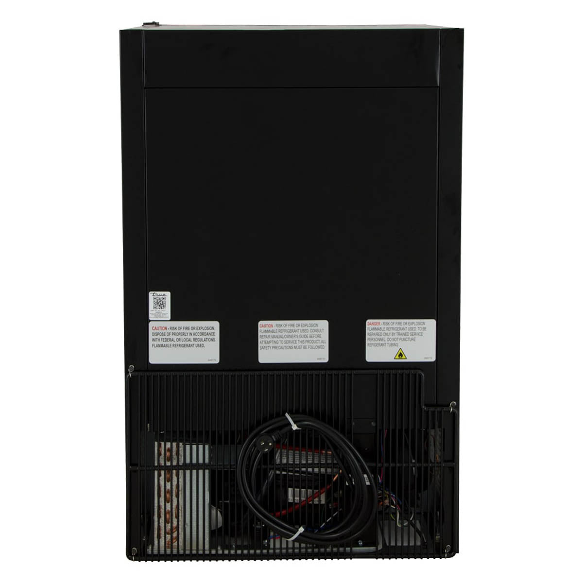 True GDM-07-HC~TSL01 countertop glass door merchandiser, back view showing the condensing unit