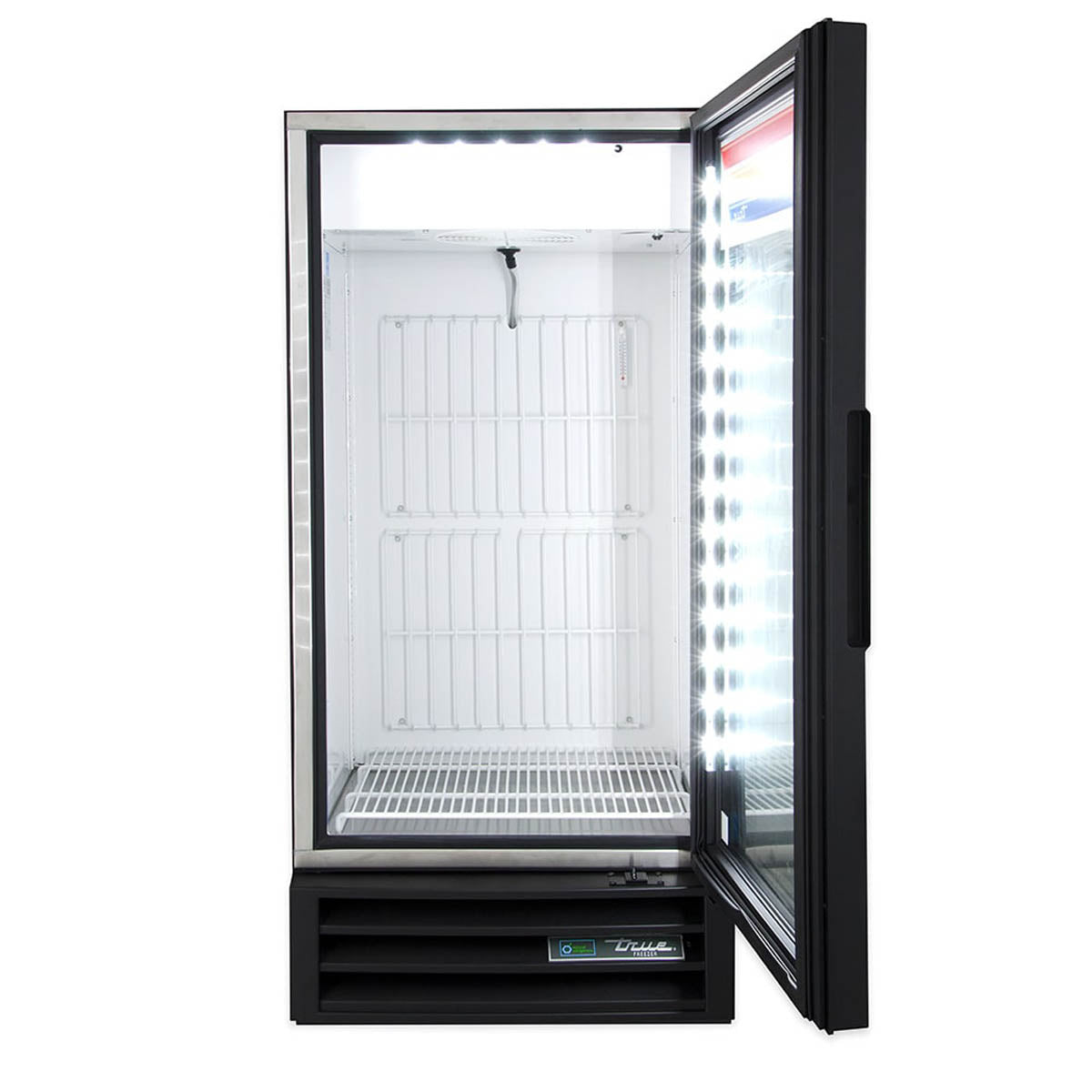 True GDM-10F-HC~TSL01 glass door freezer, door open