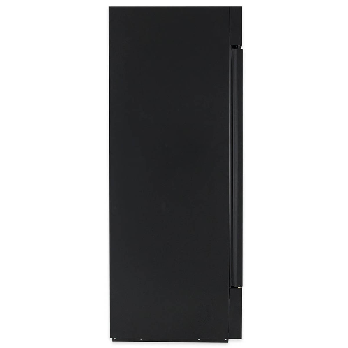 True GDM-49F-HC~TSL01 2-door glass door freezer, black exterior, side view