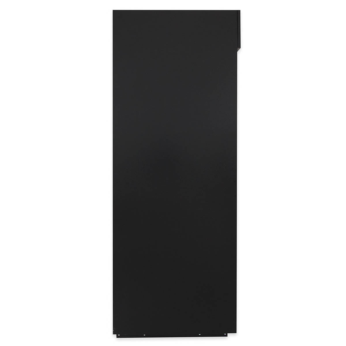 True GDM-69-HC-LD 3-door glass door merchandiser, black exterior, side view