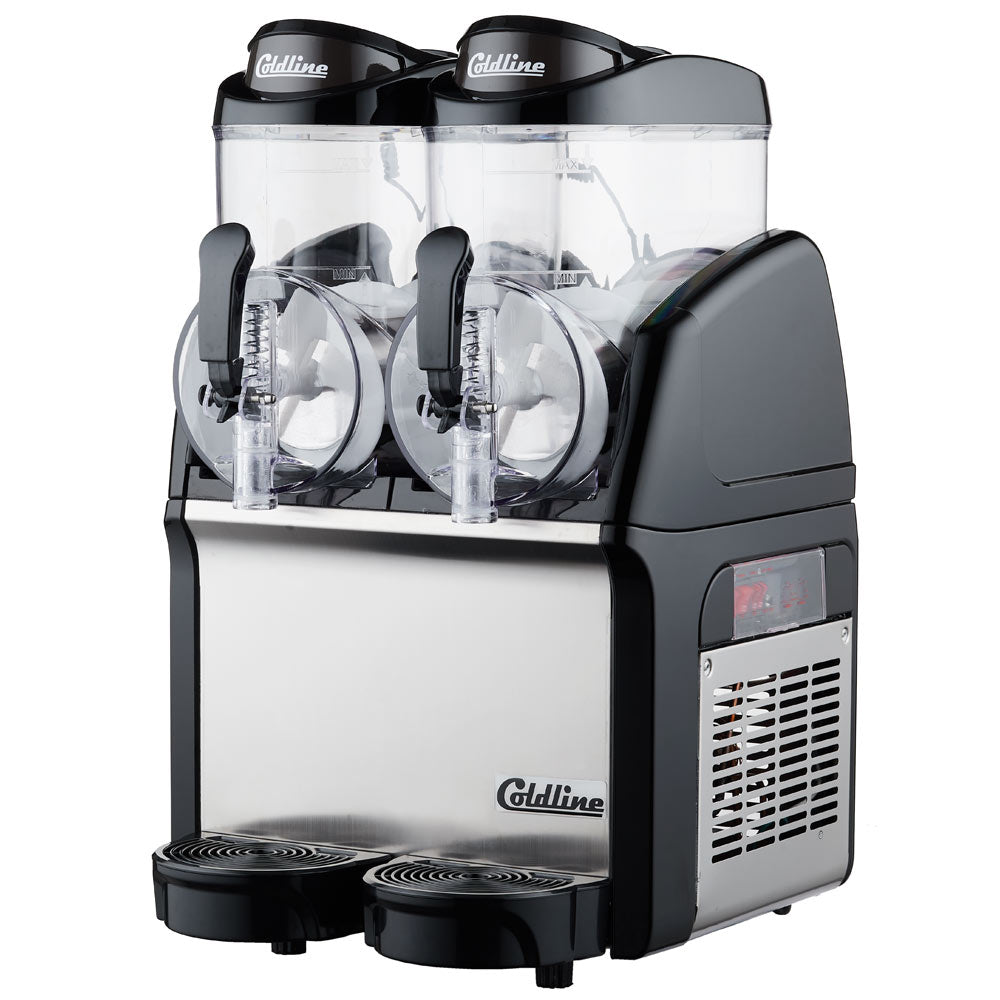 Coldline GRANITA-2N granita slush machine, front view, bowls empty