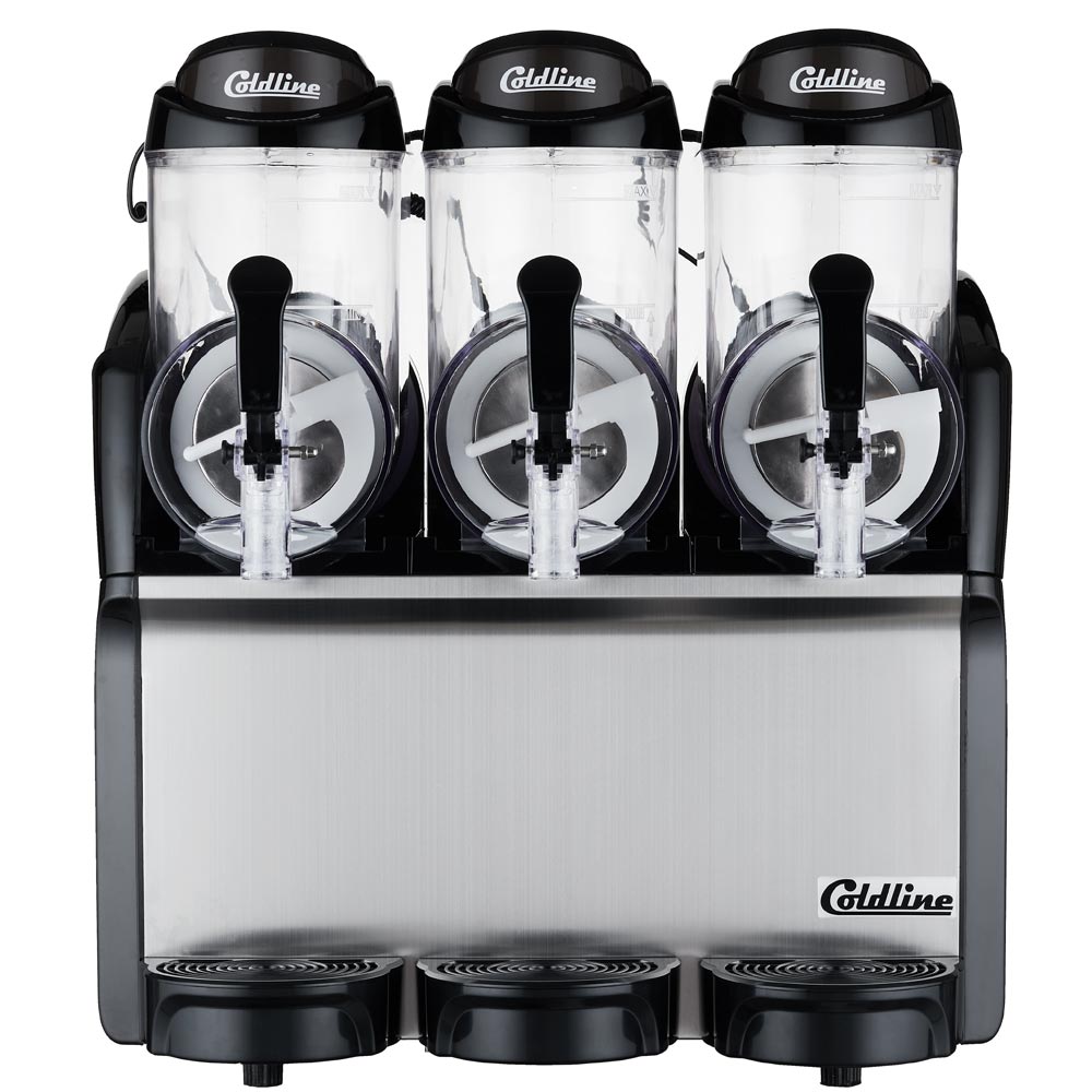 Coldline GRANITA-3N granita slush machine, front view, bowls empty