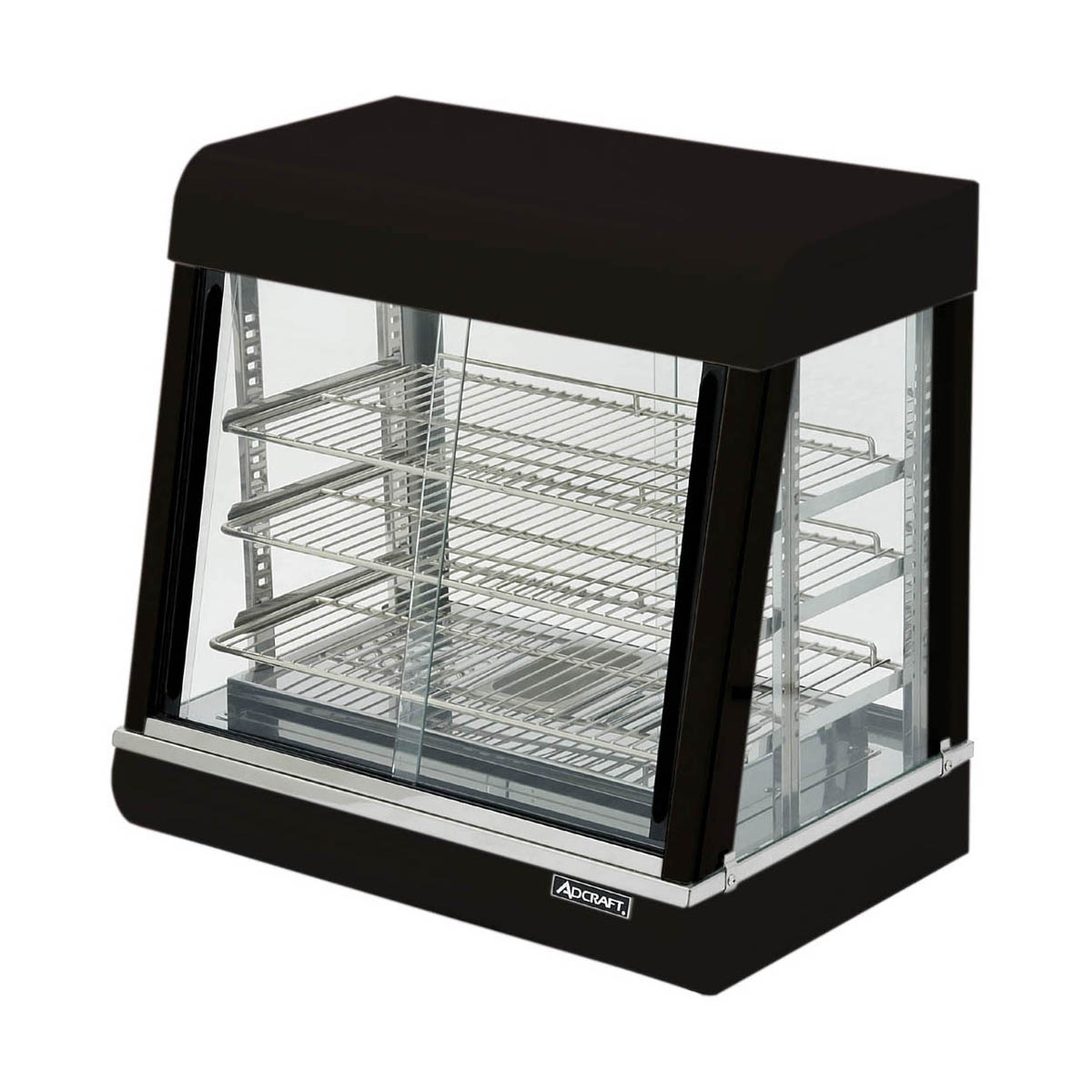 Adcraft HD-26 26" Self-Service Countertop Heated Display Case w/ 3 Shelves, Sliding Doors