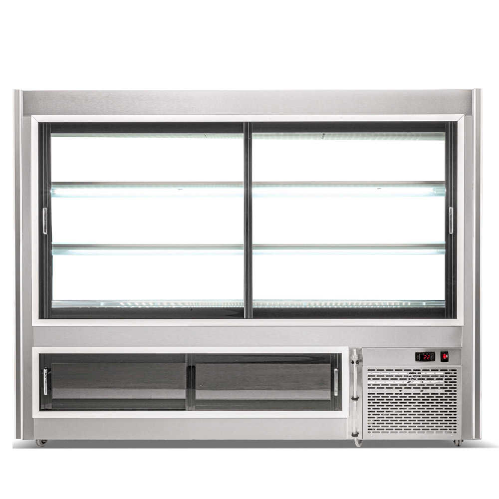 Coldline HDL60-DS 60" Dual Service Refrigerated High Meat Deli Case with Rear Storage, Front and Rear Sliding Glass Doors