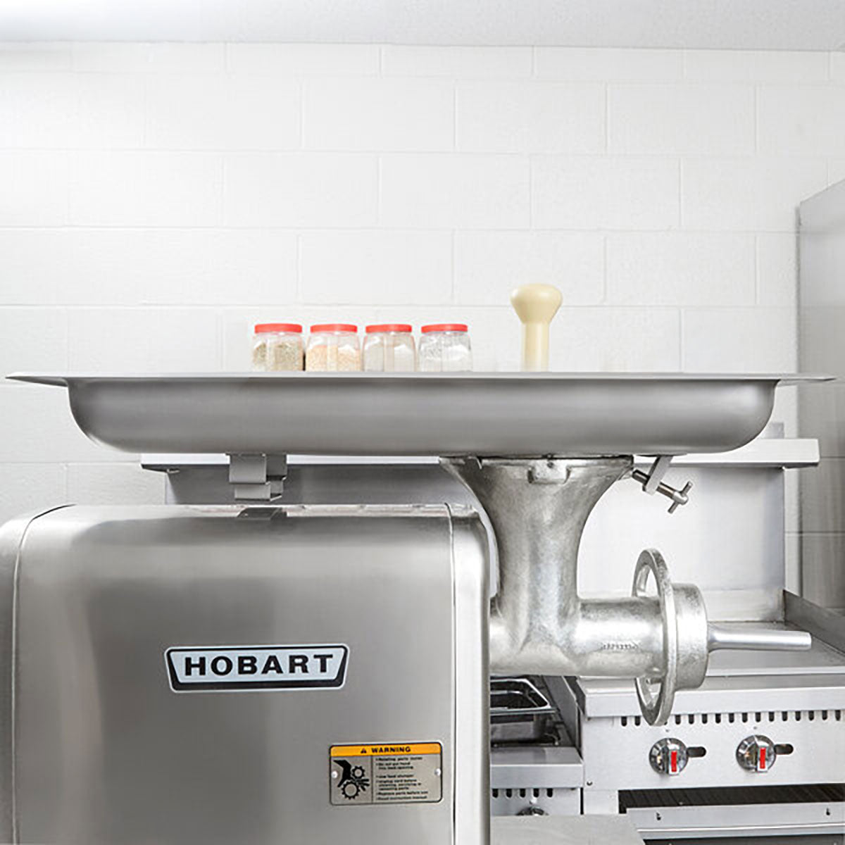 Hobart 22PAN-SSTFS - 27-3/4" x 15-5/8" x 3" Stainless Steel Rectangular Grind Pan, Hub #22, Meat Grinder Part
