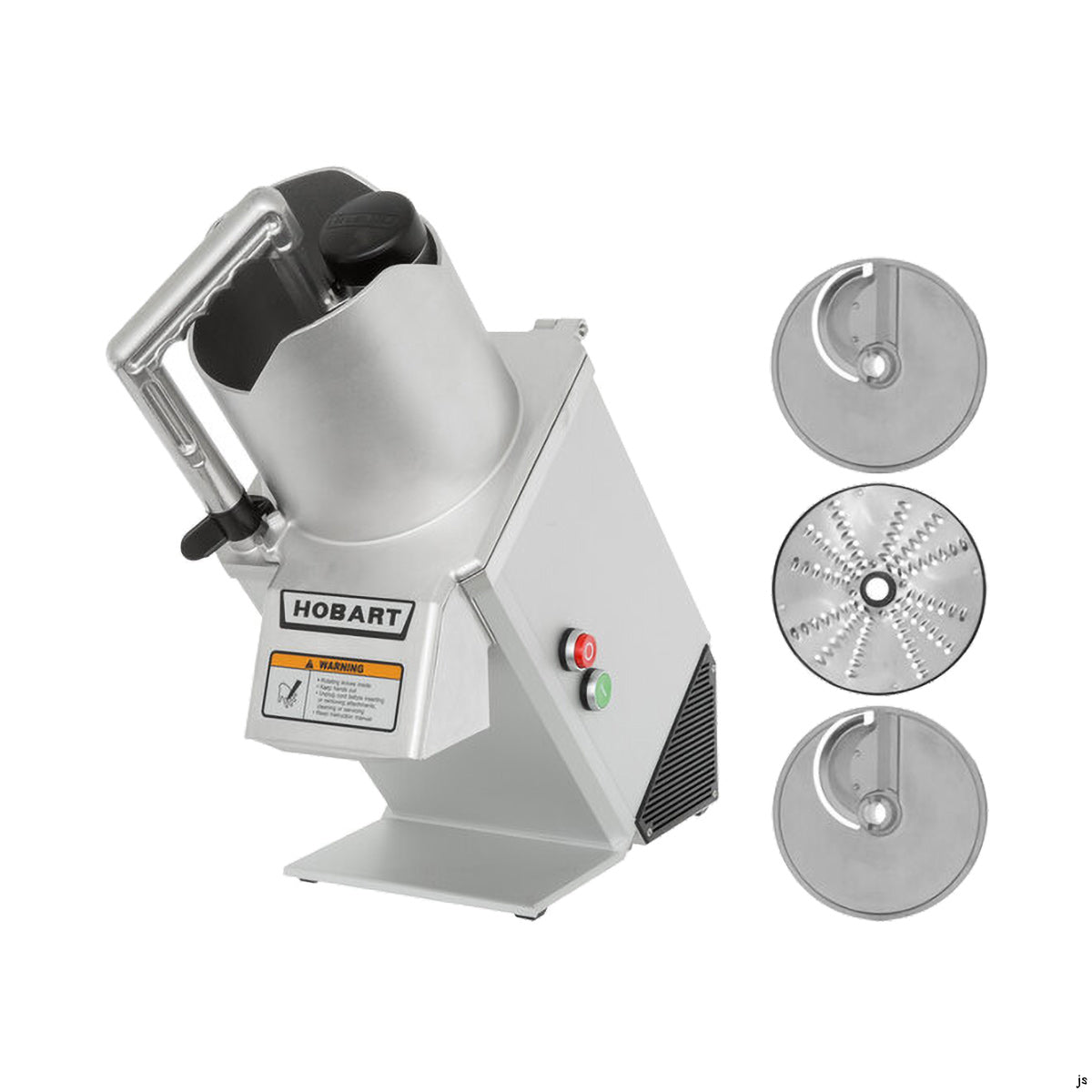 Hobart FP150-1A Benchtop Continuous Feed Food Processor with 15PLATE-3PACK-SS, 14 lbs per/min, 1/2 hp