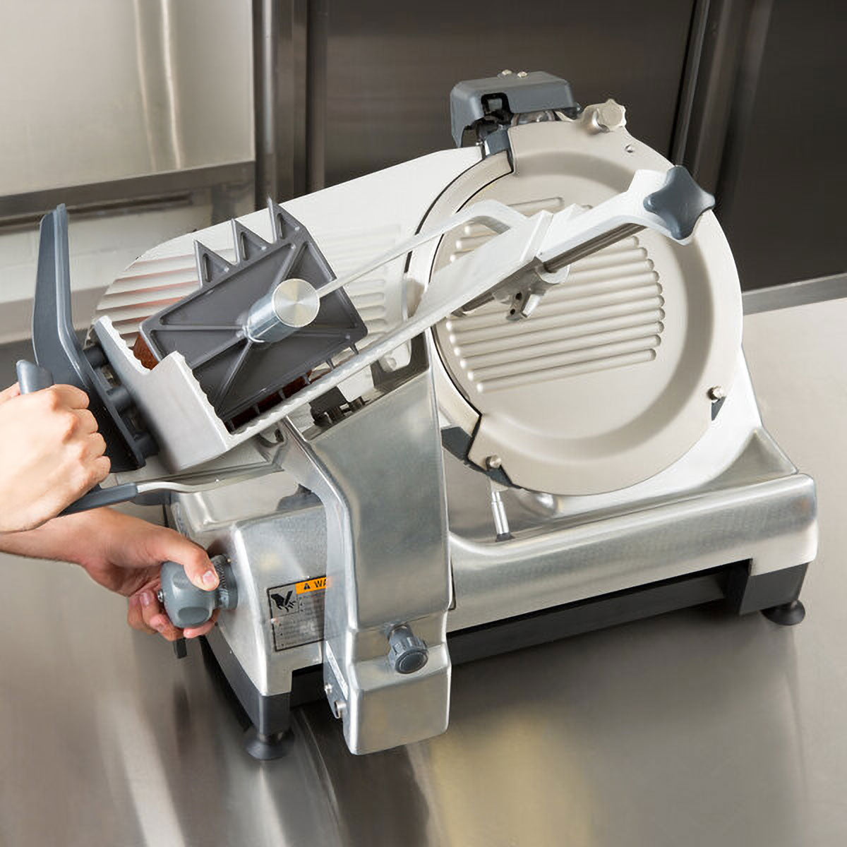 Hobart HS7-1 13" CleanCut Automatic Meat Slicer, 1/2 HP 120V Aluminum Belt Drive, Removable Knife & Grip