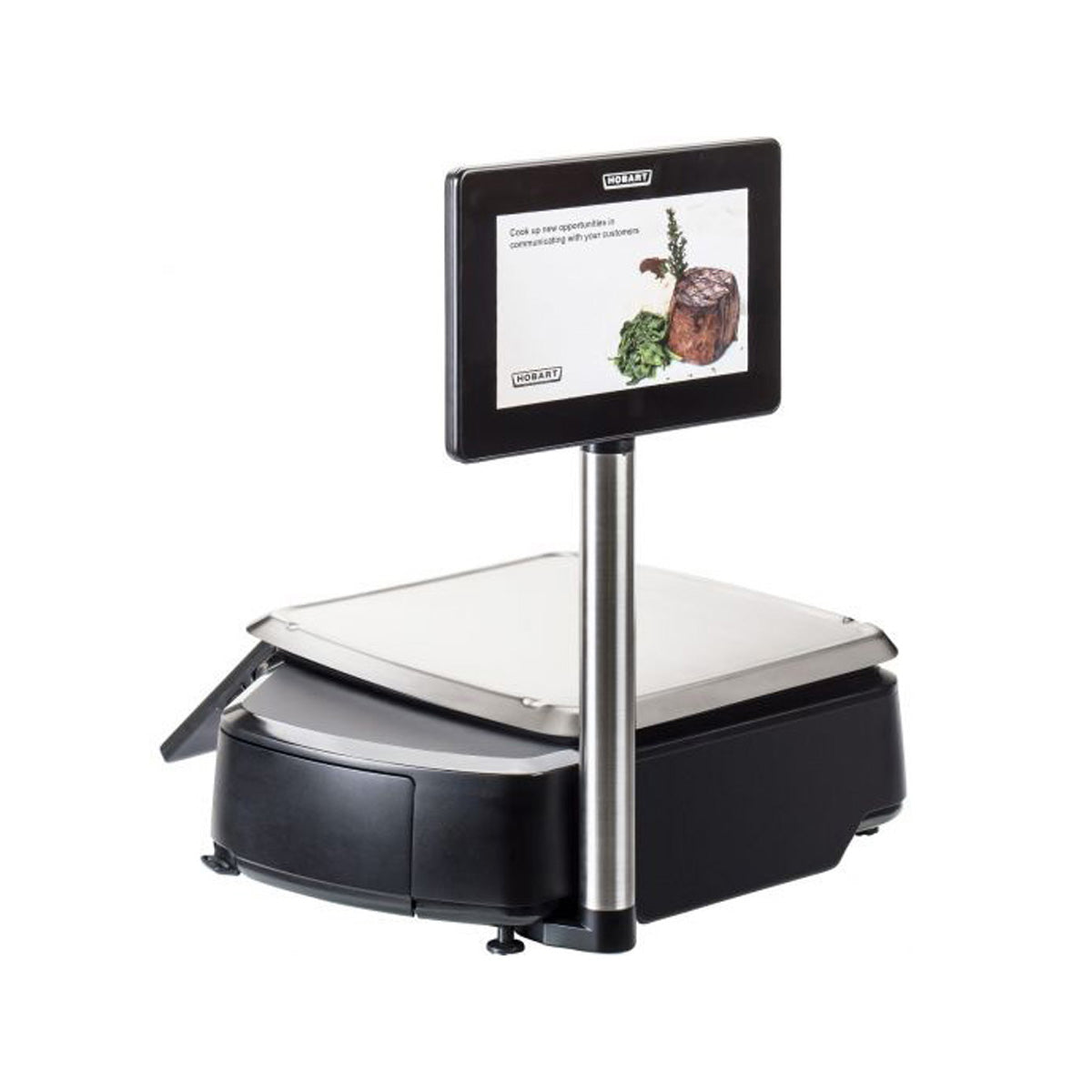 Hobart HTI-7ELH5 Legal Trade Scale, 30lb @0.01lb, 7" Display, 14"x15" Platter, Auto Cutter Dual-Core 2GB, 170W