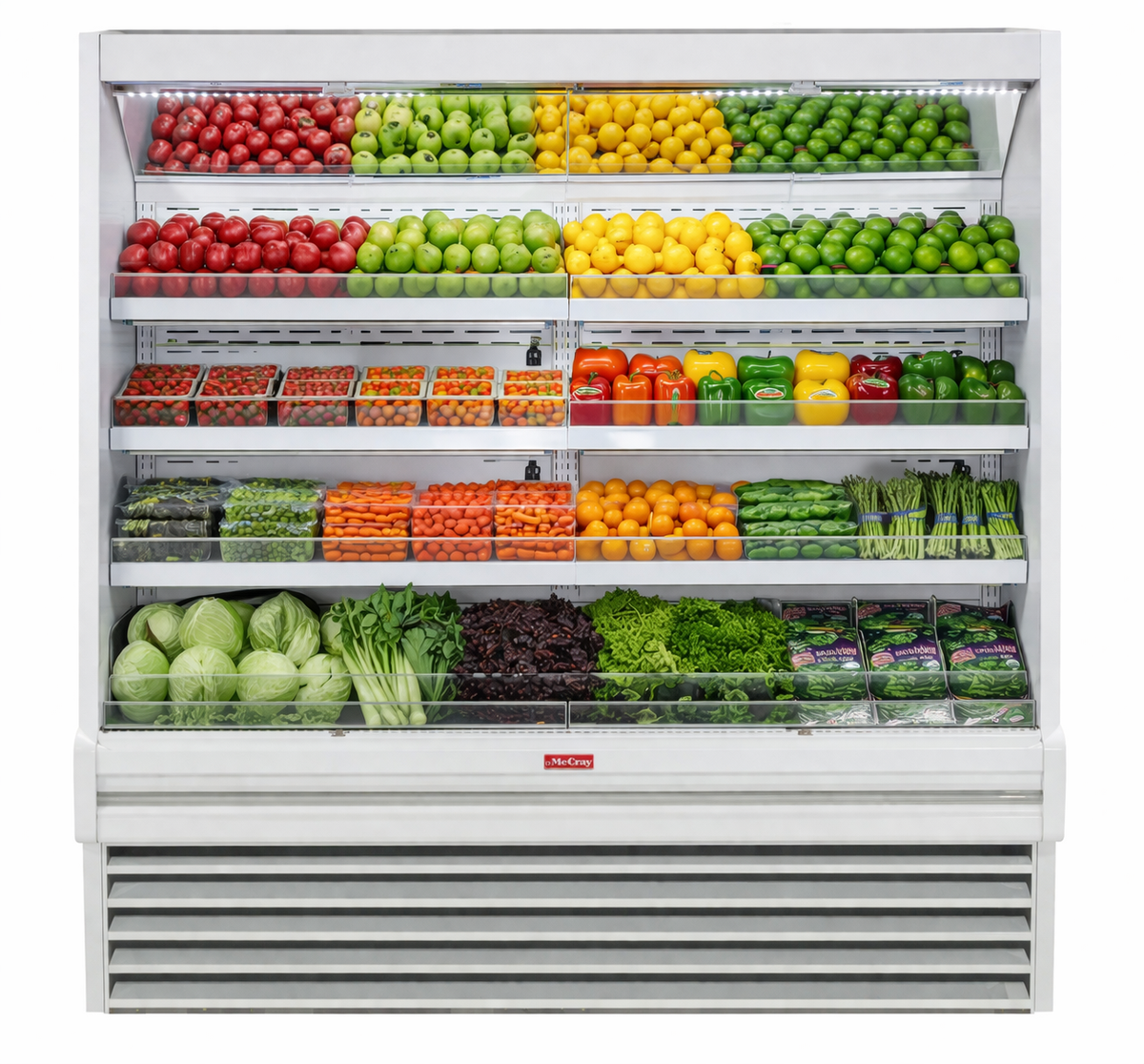 Howard-McCray R-OP35E-4-LED Merchandiser, 51" W x 78.5" H, White, 3 LED Shelves, 15' Mirror, 115V 3A