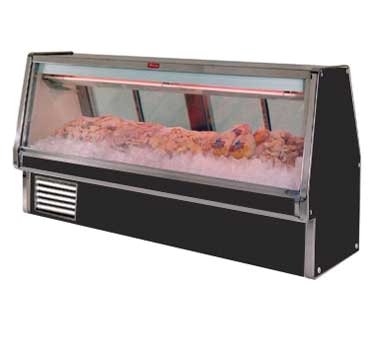 Howard-McCray SC-CFS34E-6-BE-LED 77" Flat Refrigerated Seafood Display Case, Black