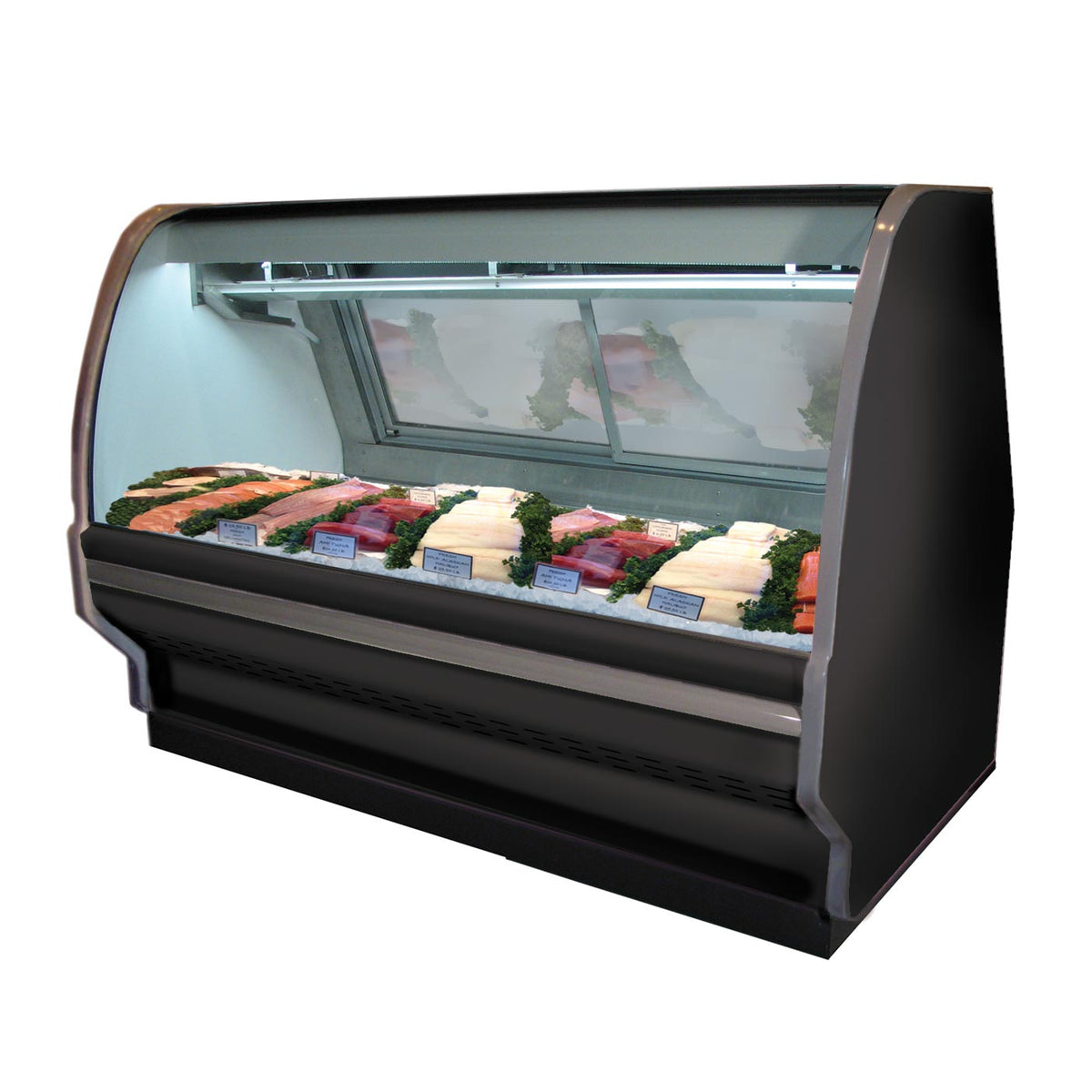 Howard-McCray SC-CFS40E-4C-BE-LED 52" Curved Refrigerated Seafood Display Case, Black