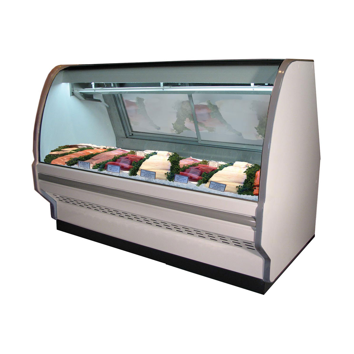 Howard-McCray SC-CFS40E-4C-LED 52" Curved Refrigerated Seafood Display Case, White