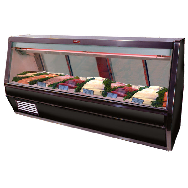 Howard-McCray SC-CFS40E-6-BE-LED 77" Flat Refrigerated Seafood Display Case, Black