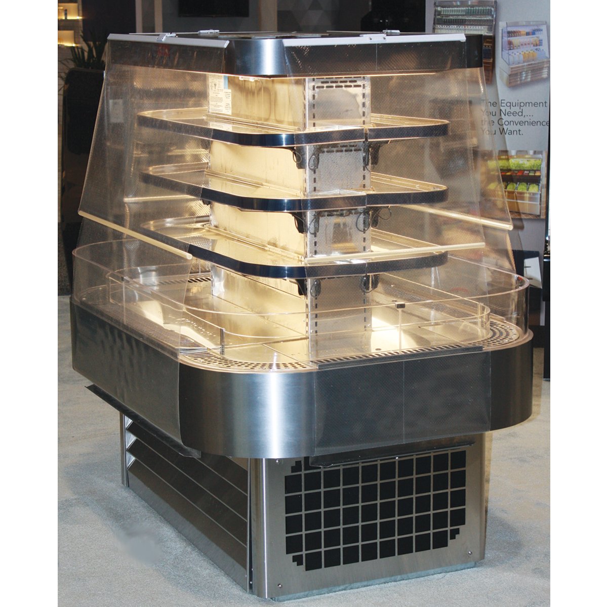 Howard-McCray SC-OD42I-5-S-LED 60'' Island Open Air Merchandiser, Stainless Steel, Self-Contained