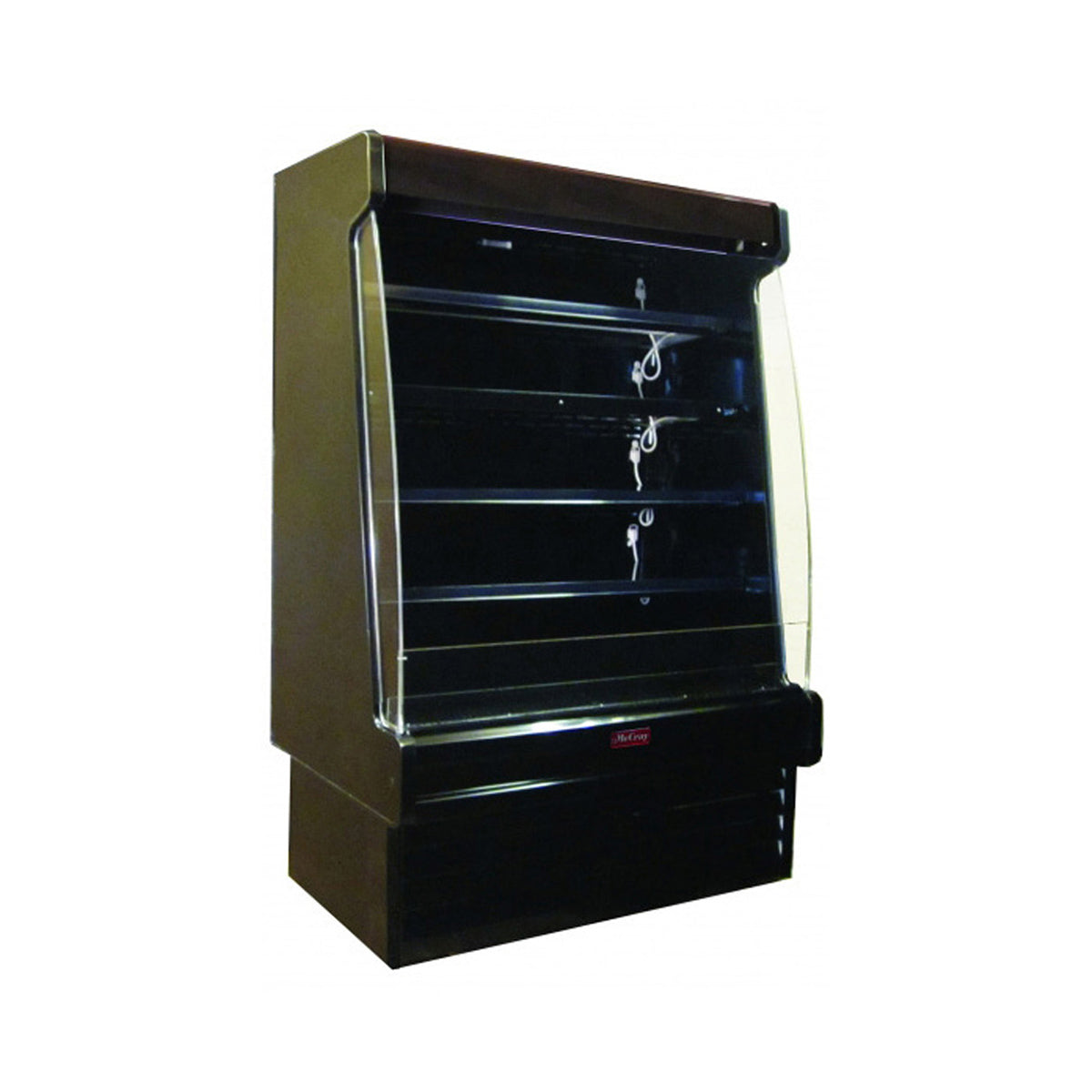 Howard-McCray SC-OM35E-6S-B-LED 75'' Vertical Packaged Meats Open Merhandiser in Black, Self-Contained