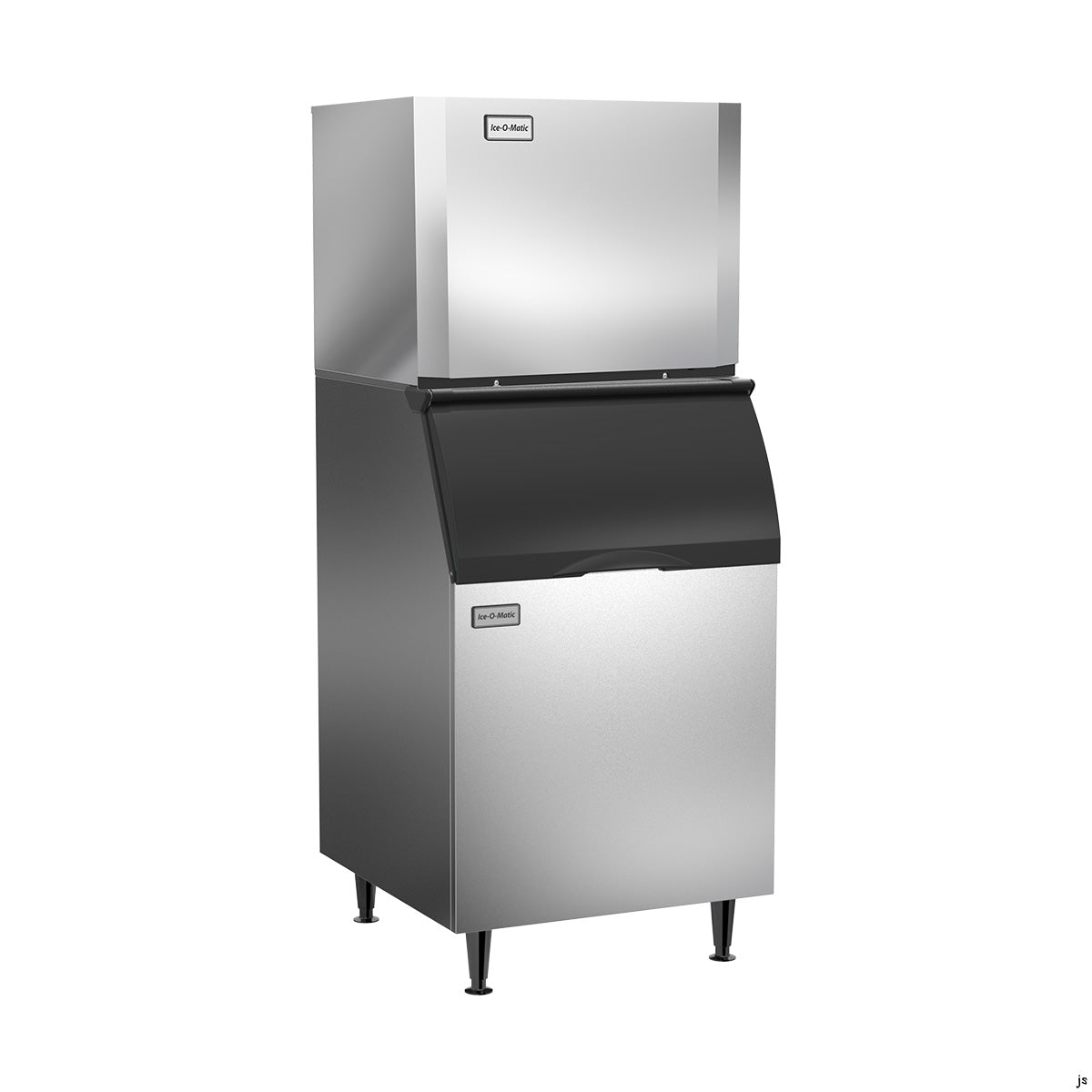 Ice-O-Matic CIM0520HW90 cube ice machine head, shown on an ice storage bin (bin sold separately)