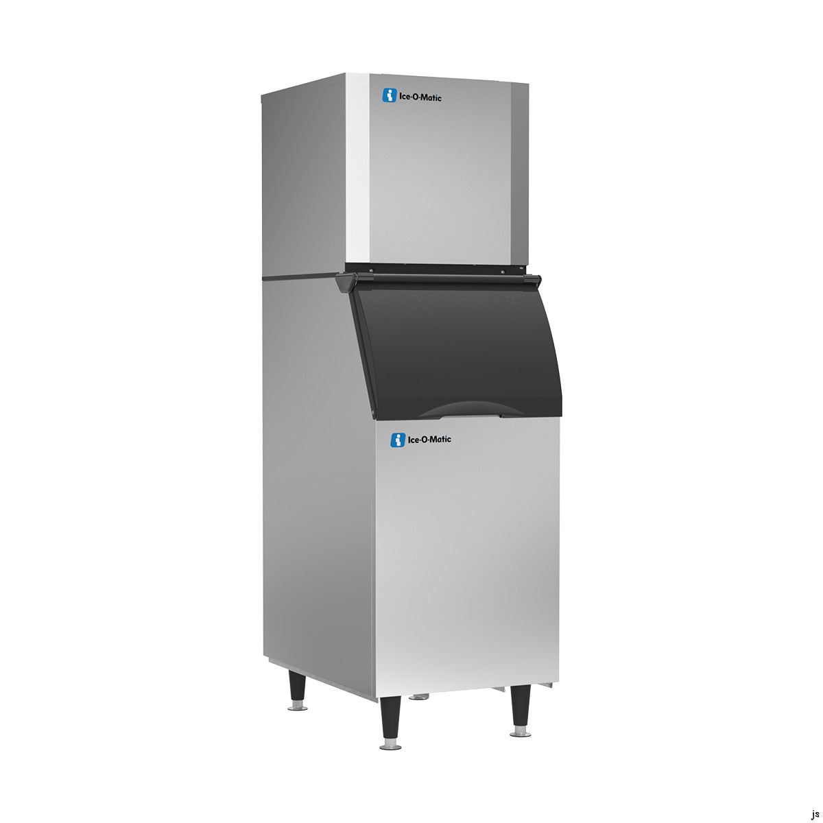 Ice-O-Matic CIM0826HW90 cube ice machine head, shown on an ice storage bin (bin sold separately)