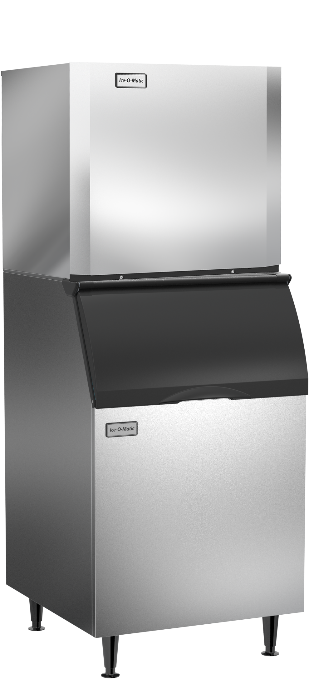 Ice-O-Matic CIM1136HA90 cube ice machine head, shown on an ice storage bin (bin sold separately)