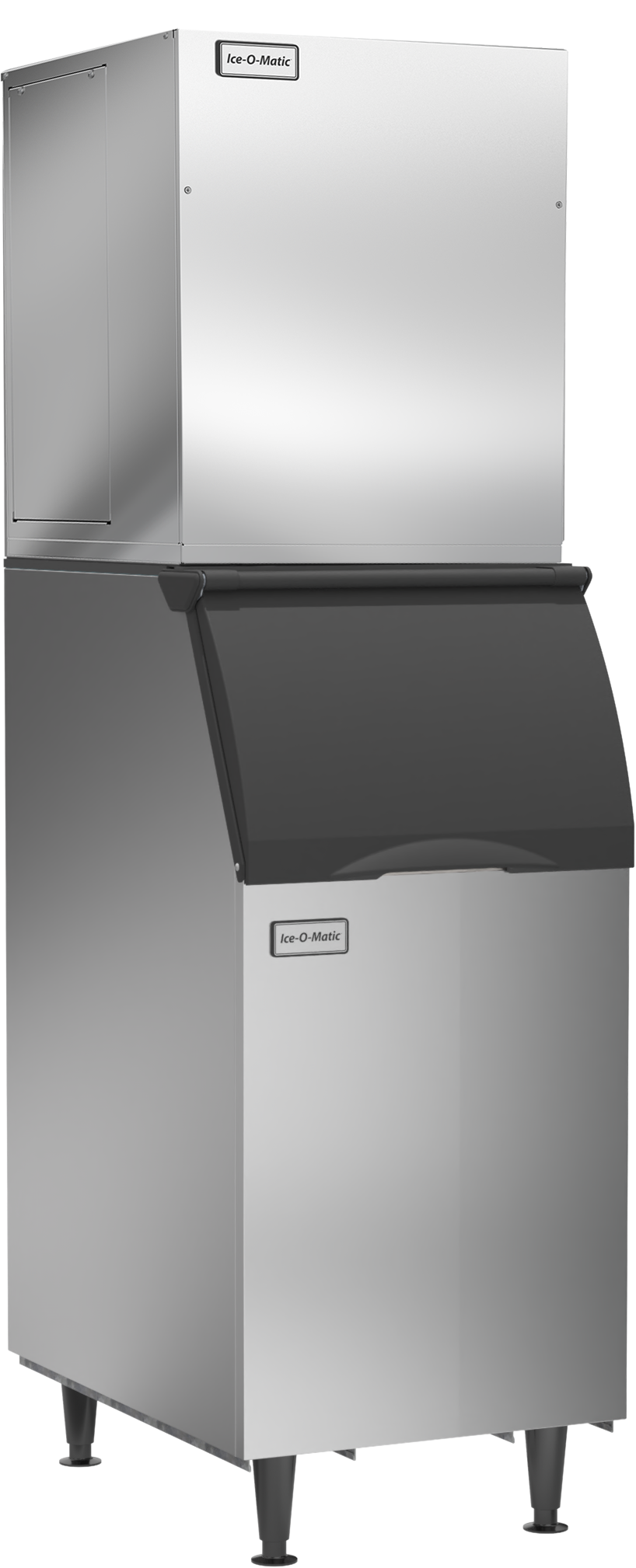 Ice-O-Matic HEM0450A90 nugget ice machine head mounted on an ice storage bin, bin sold separately