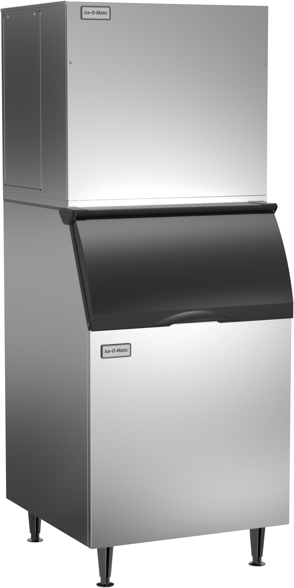 Ice-O-Matic HEM1306A90 nugget ice machine head mounted on an ice storage bin, bin sold separately