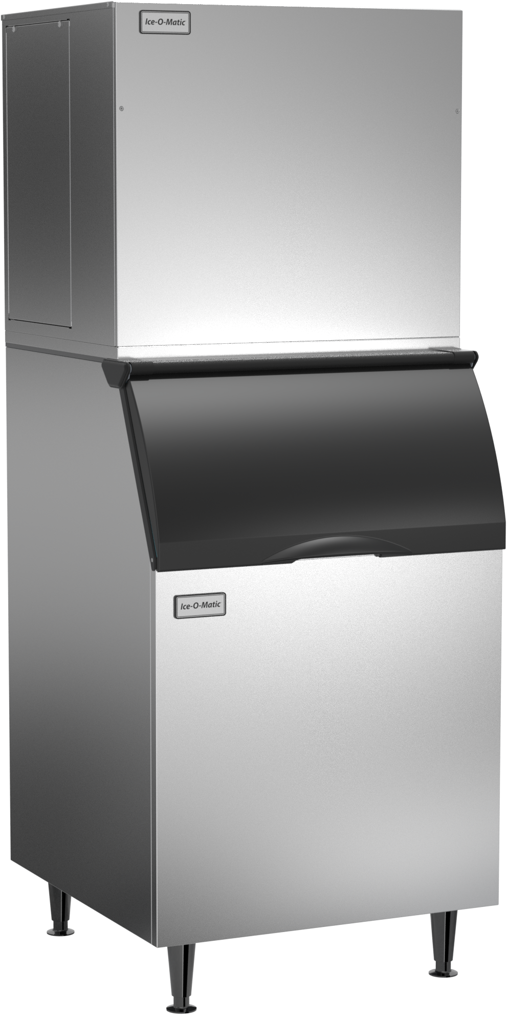 Ice-O-Matic HEM1306R49 nugget ice machine head mounted on an ice storage bin, bin sold separately