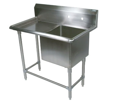 John Boos 1PB204-1D30L 54" One Compartment Sink, 20"W x 20"L Bowl With Left-Hand Drainboards