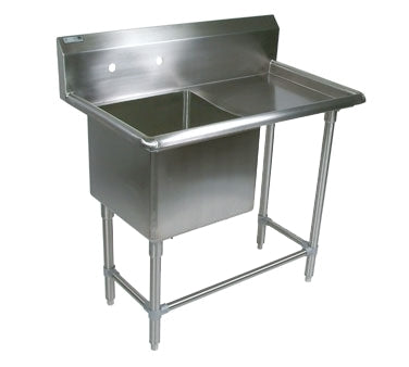 John Boos 41PB18244-1D30R 52" One Compartment Sink, 18"W x 24"L Bowl With Right-Hand Drainboards