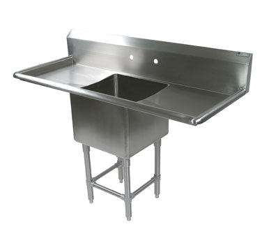 John Boos 41PB24-2D24 75" One Compartment Sink, 24"W x 24"L Bowl With 2 Drainboards