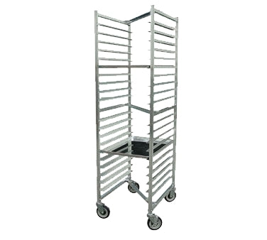John Boos ABPR-1820-ZN 20 Pan Mobile End Load Nesting Bun / Sheet Pan Rack w/ 3" Bottom Load Slides