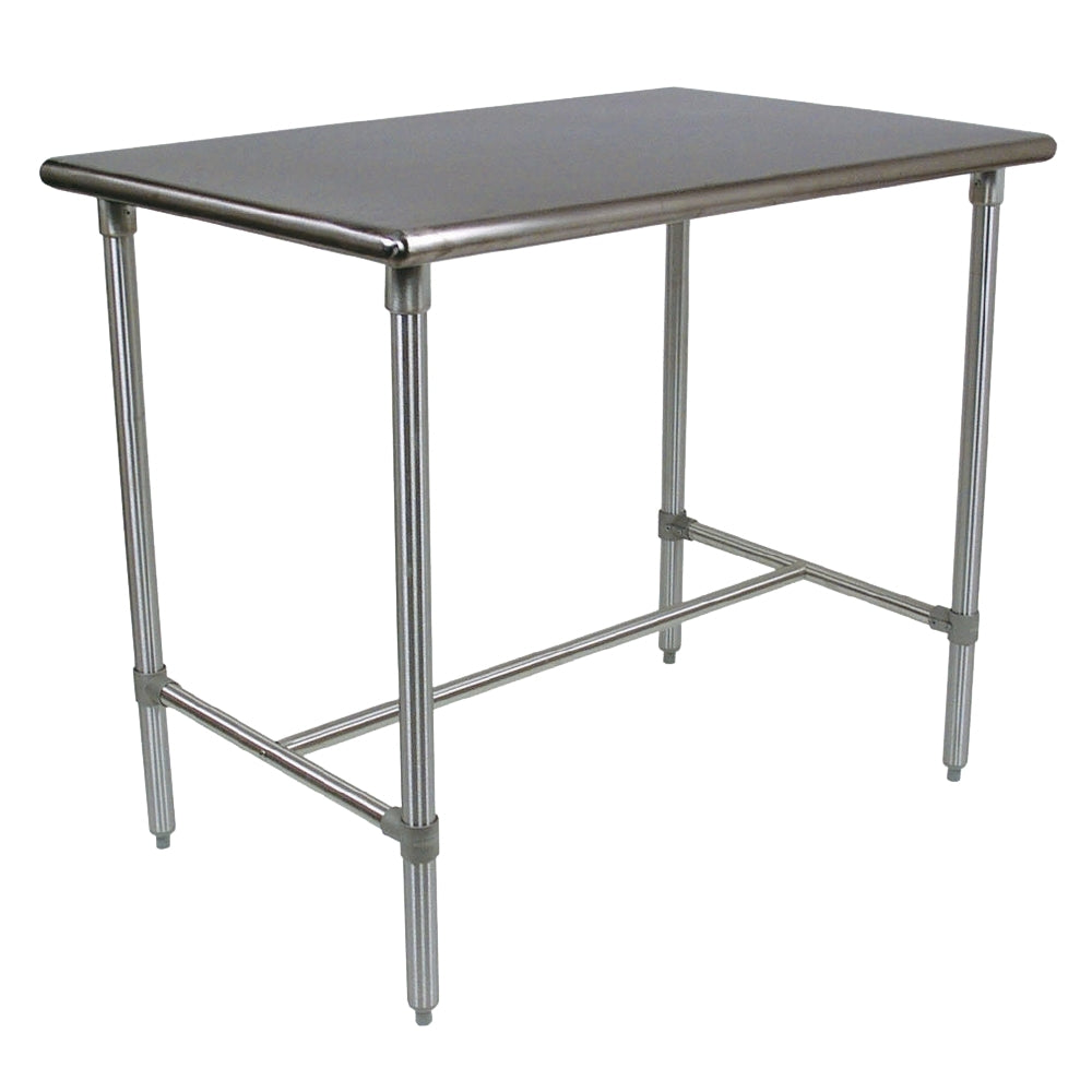 John Boos BBSS4830-40 48" Stainless Steel Utility Table, 30"D x 40"H, Polished Bullnose Corners, Adjustable Feet