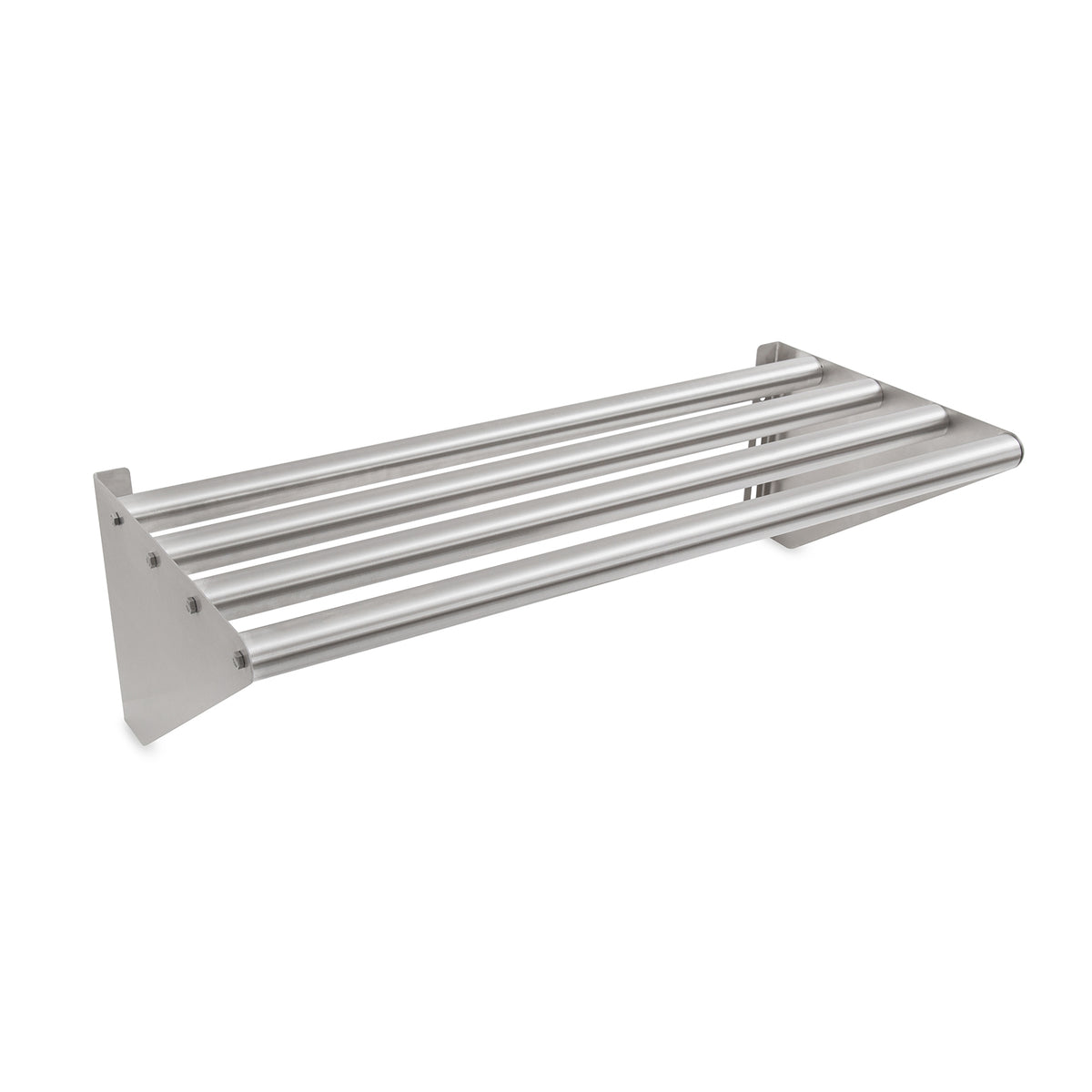 John Boos BHS1660-T 60" Stainless Steel Wall Mounted Tubular Shelf, 16"D, Satin Finish