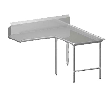 John Boos CDT4-I60144SBK-R Clean "L" Shaped Dishtable w/ Island Design, Right, 10" Backsplash