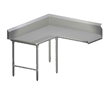 John Boos CDT6-K6096SBK-L Clean "L" Shaped Dishtable w/ Corner Design, Left, 10" Backsplash