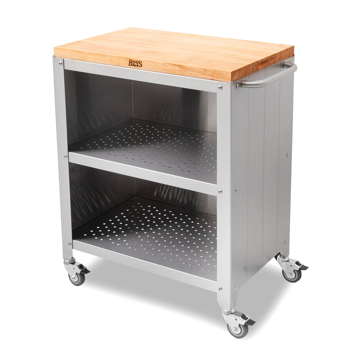 John Boos CUFC-M1830 Formaggio Cart, 30"W x 18-1/8"D, Northern Hard Rock Maple, Stainless Steel Base