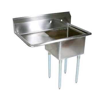 John Boos E1S8-18-12L18 38" One Compartment Sink, 18"W x 18"L Bowl With Left-Hand Drainboards