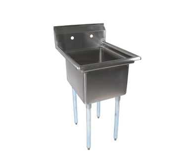 John Boos E1S8-1824-14 23" One Compartment Sink, 18"W x 24"L Bowl Without Drainboards