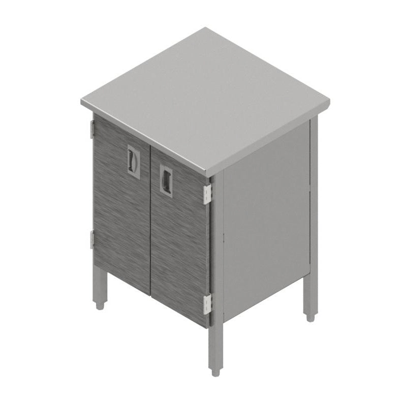John Boos EBHS4-2436 36" Cabinet Base Hinged Doors Work Table, Flat Top / 14 Gauge Top