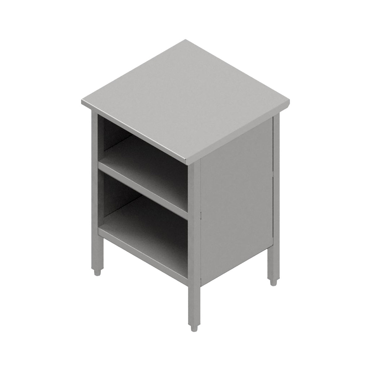 John Boos EBOS6-3060 Open Front Work Table with Mid-Shelf, Flat Top / 60"W X 30"D