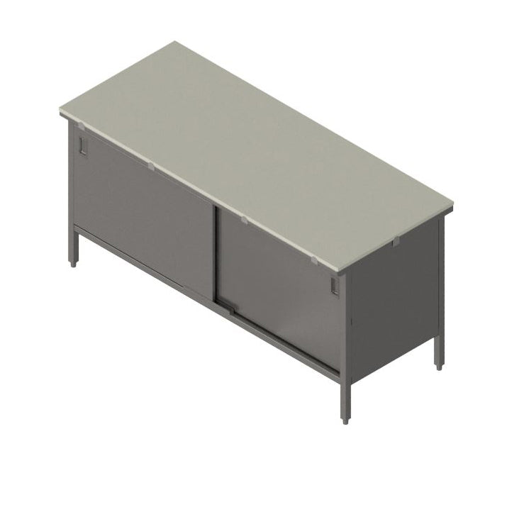 John Boos EBSP3-3072 Work Table, Cabinet Base with Sliding Doors, 72"W X 30"D