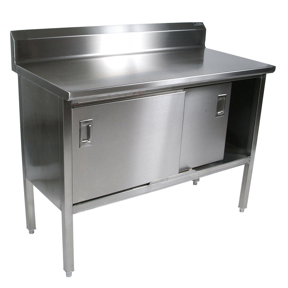 John Boos EBSS4R5-2436 Cabinet Base with Sliding Doors Work Table, 36"W x 24"D / Backsplash
