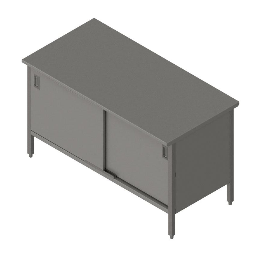 John Boos EBSS6-3048 Cabinet Base with Sliding Doors Work Table, 48"W X 30"D