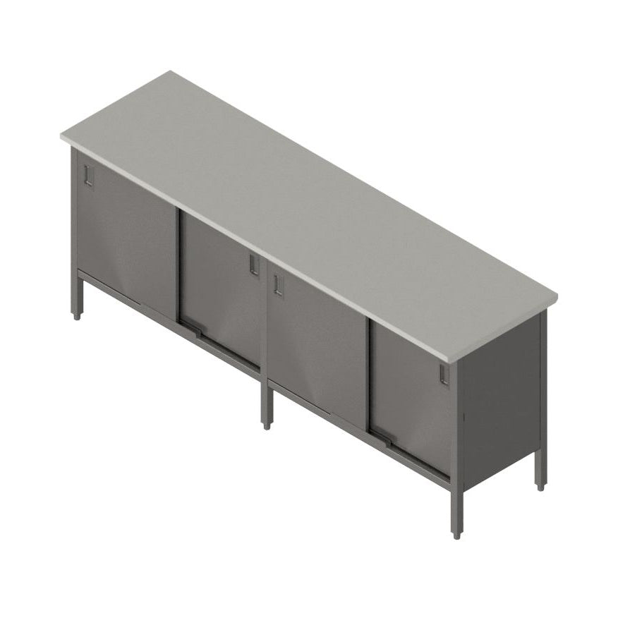 John Boos EBSS6-3096 Cabinet Base with Sliding Doors Work Table, 96"W X 30"D